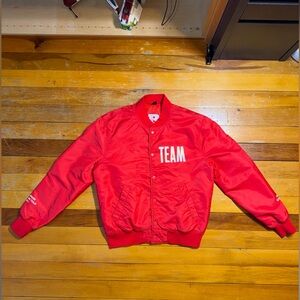 Justin Bieber 2017 Purpose Stadium Tour Satin Snap Bomber Jacket Size M